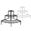 Outdoor Indoor Pot Plant Stand Garden Metal 3 Tier Planter Corner Shelf