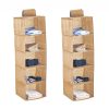 2 Pack 5-Tier Shelf Hanging Closet Organizer and Storage for Clothes (Beige)