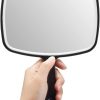 Extra Large Black Handheld Mirror with Handle