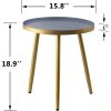 3 Legged Round Side Table (Ash Grey & Gold)