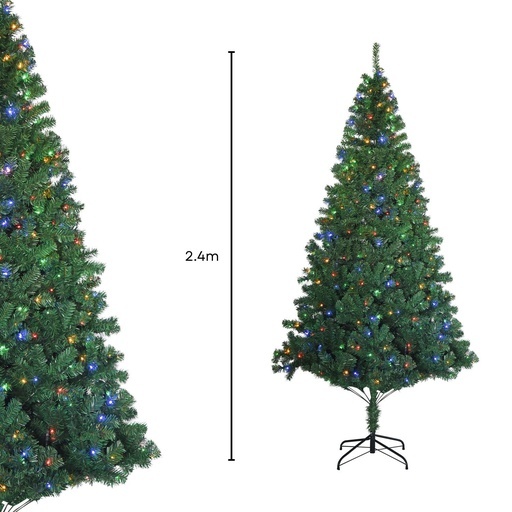2.4m Christmas Tree with 4 Colour LED FS-TREE-07