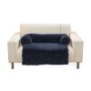 Pet Sofa Cover Soft with Bolster M Size (Dark Blue) FI-PSC-121-SMT