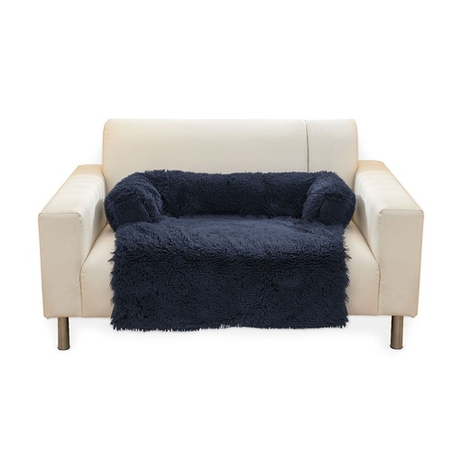 Pet Sofa Cover Soft with Bolster M Size (Dark Blue) FI-PSC-121-SMT
