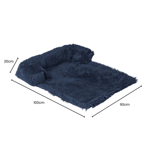 Pet Sofa Cover Soft with Bolster L Size (Dark Blue) FI-PSC-122-SMT