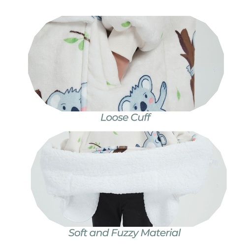 Hoodie Blanket (Kids Koala Bear White) GO-HB-140-AYS