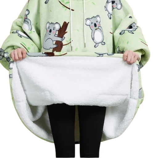 Hoodie Blanket (Adult Koala Bear Green)