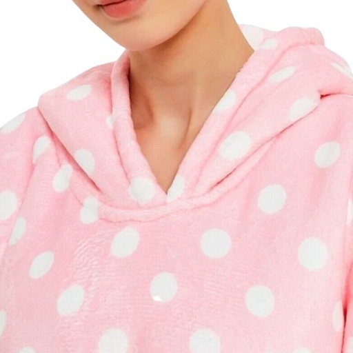 Hoodie Blanket (Kids Light Pink Polka Dot)