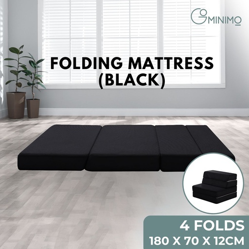 4 Fold Folding Mattress Black Air Mesh