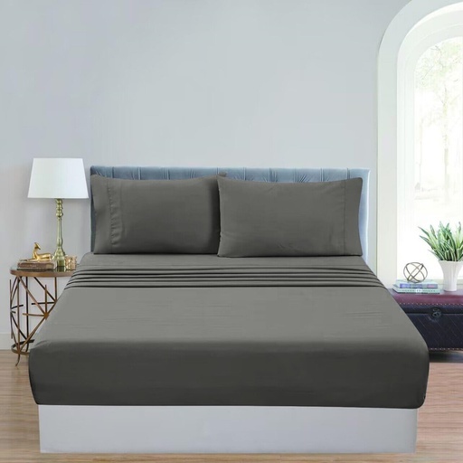 4 Pcs Bed Sheet Set 2000 Thread Count Ultra Soft Microfiber – Queen (Grey)