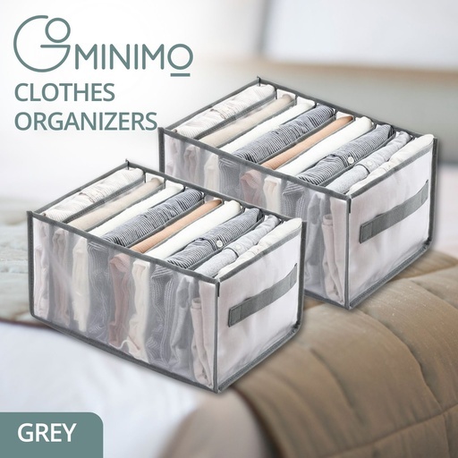 2PCS 9 Grids Wardrobe Clothes Organizer (Grey)