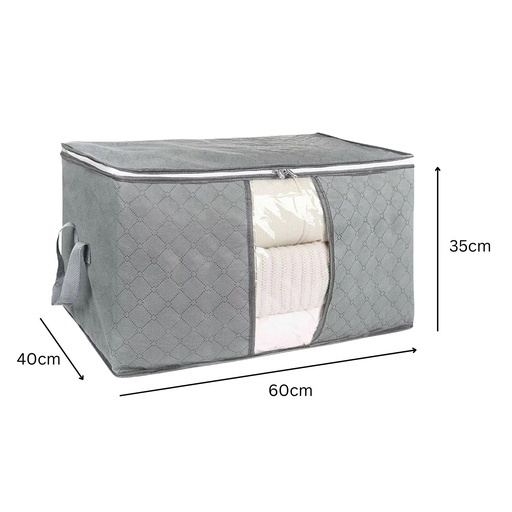 5 Pack 90L Clothes Storage Bag with Handles Organizer Zipper Grey