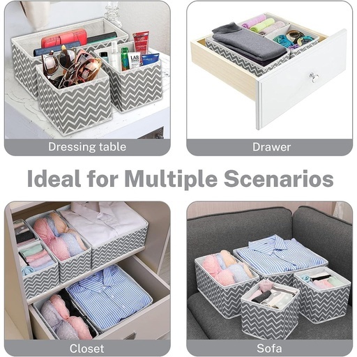 8 Set Foldable Clothes Storage Organizers in 3-Size (Stripe) GO-COZ-102-JX