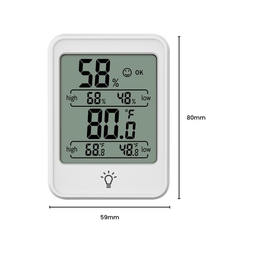 GOMINIMO Thermo Hygrometer No Backlight White GO-TH-101-JH