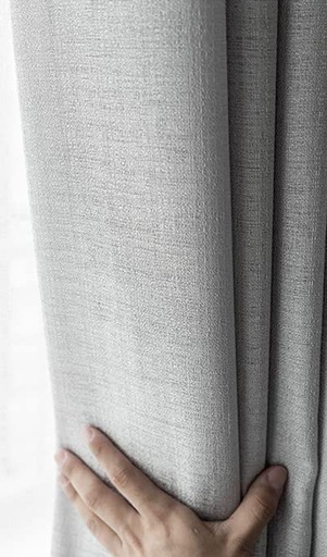 Natural Linen Blended Curtains (Set of 2, W132cm x D274cm, Light Grey)