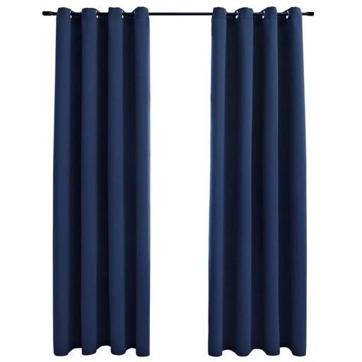 Blackout Window Curtains for Thermal Insulated Room (Set of 2, W132cm x D243cm, Dark Blue)
