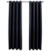 Blackout Window Curtains for Thermal Insulated Room (Set of 2, W132cm x D160cm, Black)