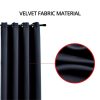 Blackout Window Curtains for Thermal Insulated Room (Set of 2, W132cm x D213cm, Black)