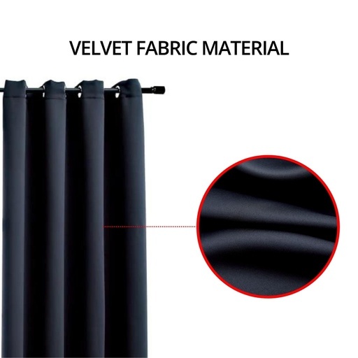 Blackout Window Curtains for Thermal Insulated Room (Set of 2, W132cm x D243cm, Black)