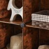 6 Cube Storage Organizer and Storage with Rubber Mallet Rustic Brown