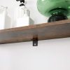 Blanket Ladder Wall-Leaning Rack with Storage Shelf Rustic Brown and Black