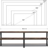 TV Cabinet Stand Lowboard for TVs up to 70 Inches with Shelves Steel Frame Vintage Brown/Black