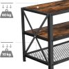 TV Cabinet Stand Lowboard for TVs up to 70 Inches with Shelves Steel Frame Vintage Brown/Black