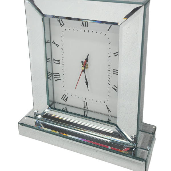 Mirrored Table Clock – Silver