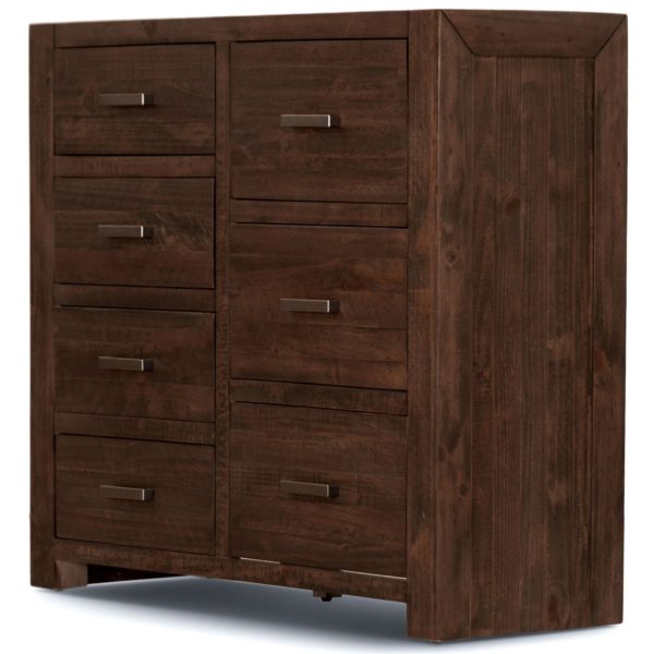 Cattai Tallboy 7 Chest of Drawers Pine Wood Bed Storage Cabinet – Grey Stone