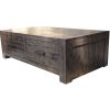 Granbury Coffee Table 127cm 2 Drawer Solid Acacia Wood – Stone Grey