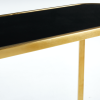 Designer Giselle Black Glass & Brushed Gold Console Table