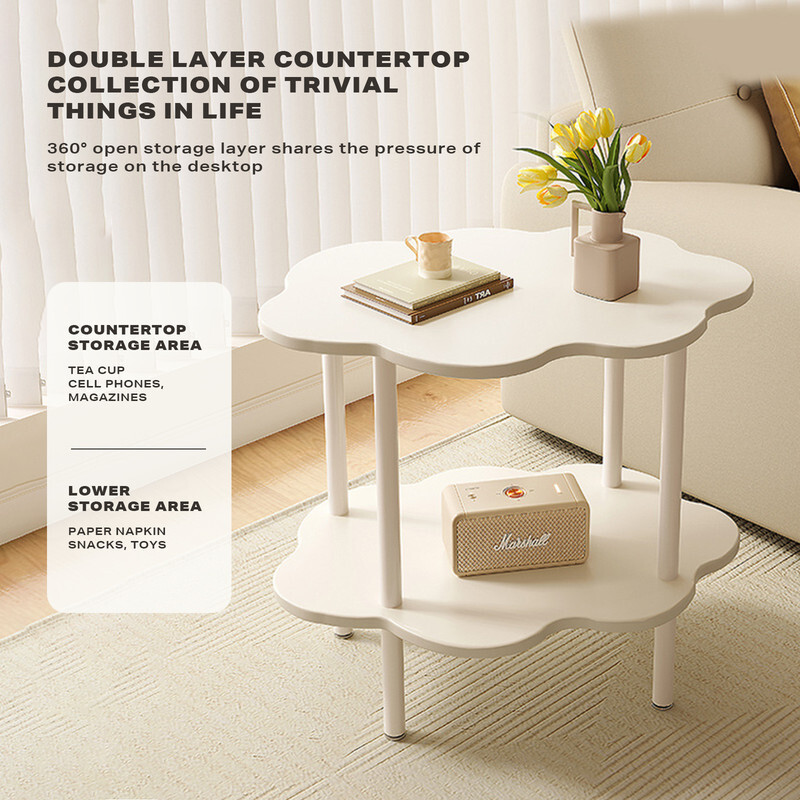 Coffee Table Tea Cloud Sofa Side Table Modern Creative Double-Layer Corner Table