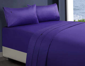 1000tc egyptian cotton 1 fitted sheet and 2 pillowcases double violet