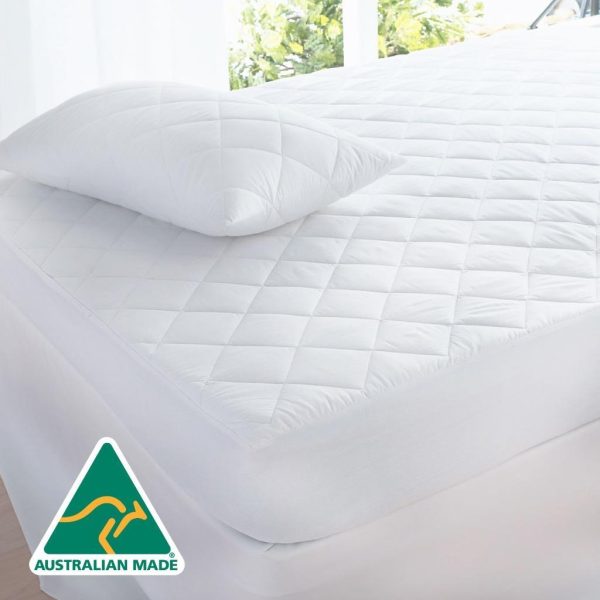 Aus Made Fully Fitted Cotton Quilted Mattress Protector (King Single)