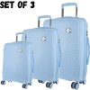 Hardshell 3-Piece Luggage Bag Travel Carry On Suitcase – Blue