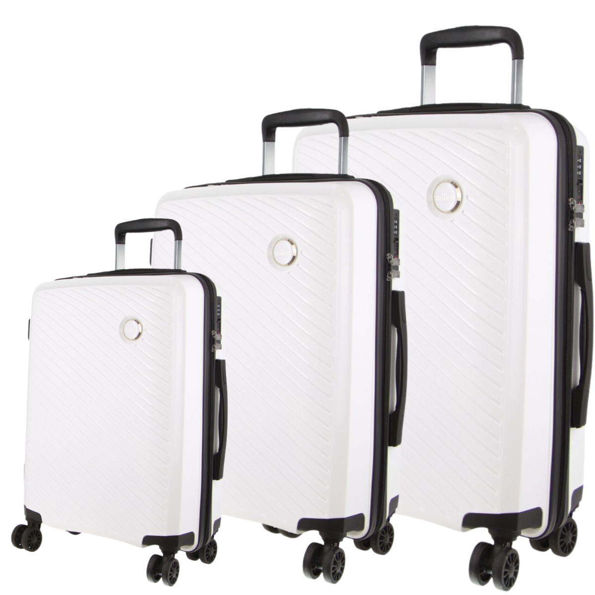 Hardshell 3-Piece Luggage Bag Travel Carry On Suitcase – White