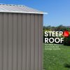 Garden Shed Spire Roof Outdoor Storage Shelter – Grey – 6 x 8 FT, Grey