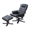 PU Leather Massage Chair Recliner Ottoman Lounge Remote – Black
