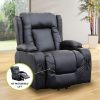 Recliner Chair Electric Massage Chair Lift Heated Leather Lounge Sofa Black