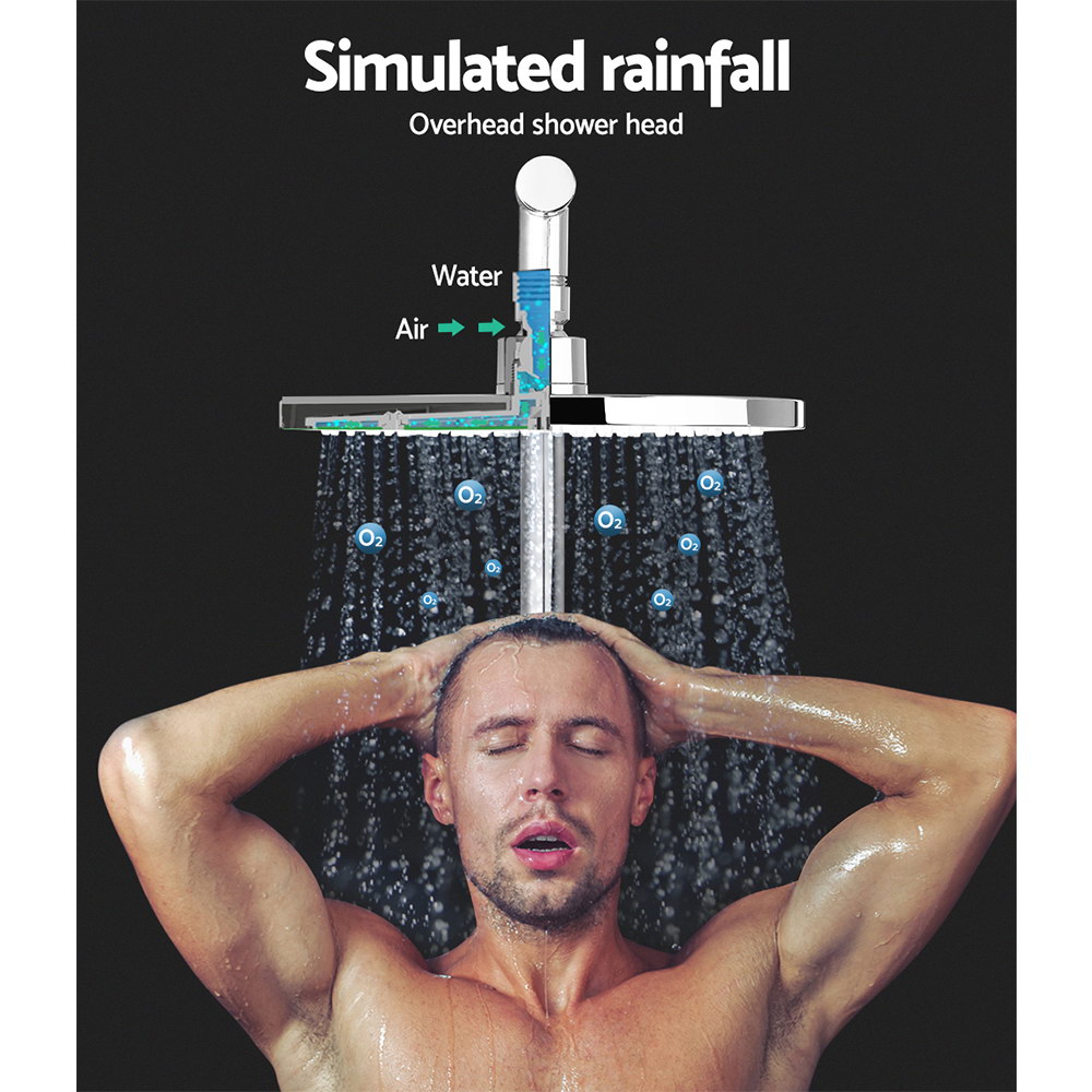 WELS 9” Rain Shower Head Set Round Handheld High Pressure Wall – Silver, 9” Round Shower Head