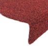 15 pcs Self-adhesive Stair Mats Needle Punch – 65x21x4 cm, Red