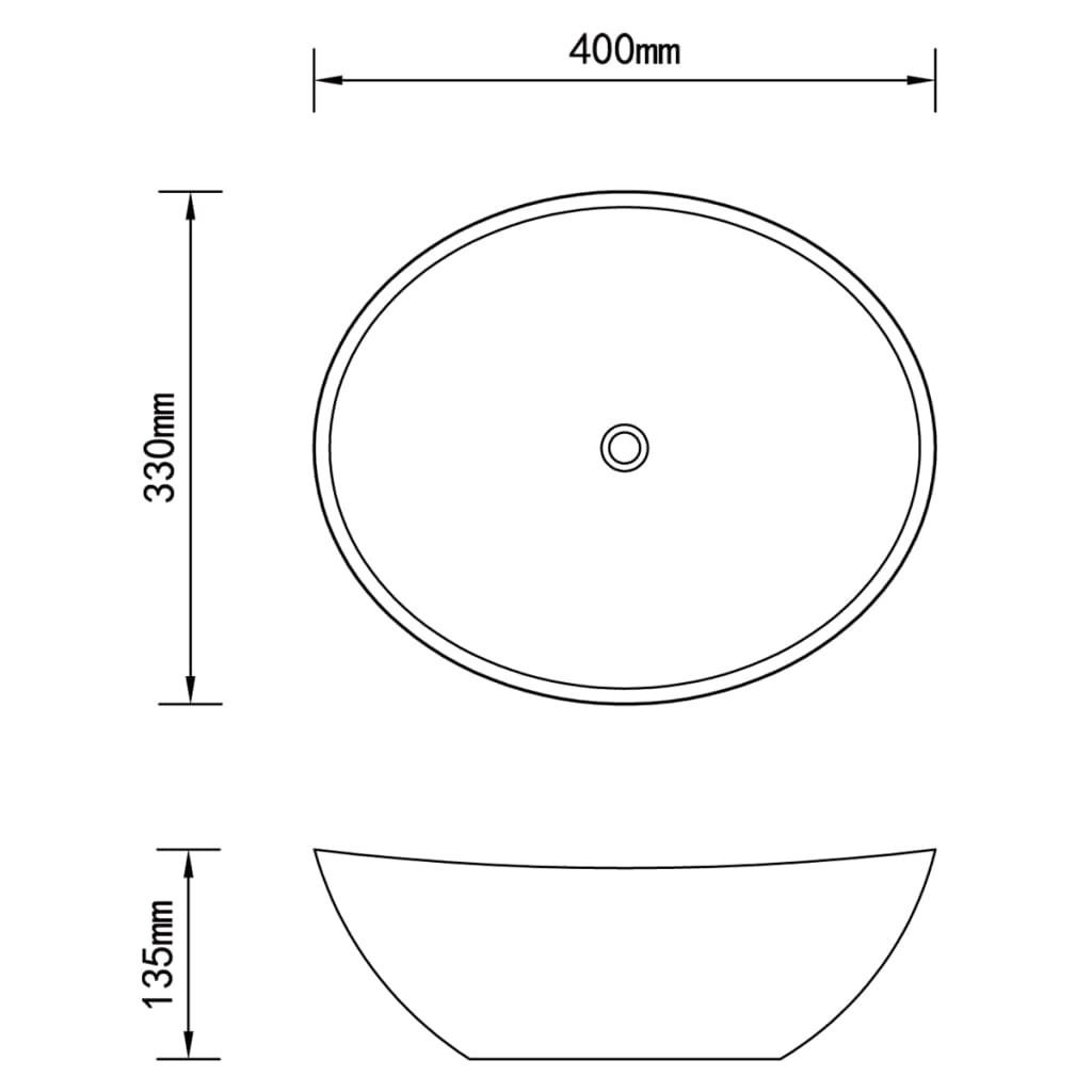 Luxury Ceramic Basin Oval-shaped Sink 40 x 33 cm – White