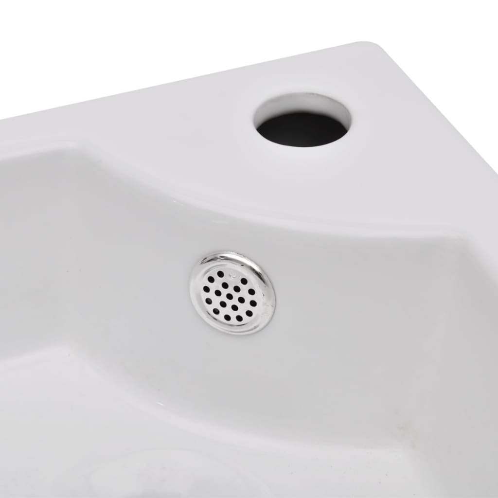 Wash Basin with Overflow 45x32x12.5 cm – White