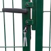 Garden Fence Gate with Posts Steel Green – 350×100 cm