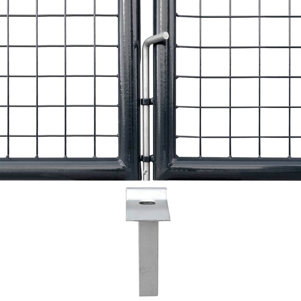 Mesh Garden Gate Galvanised Steel Grey – 289×125 cm