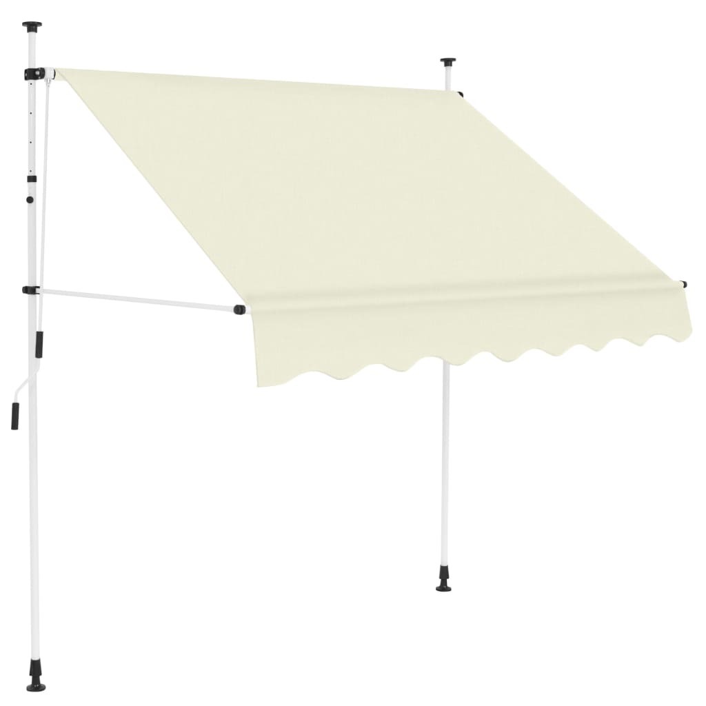 Manual Retractable Awning Stripes – Cream, 200 cm