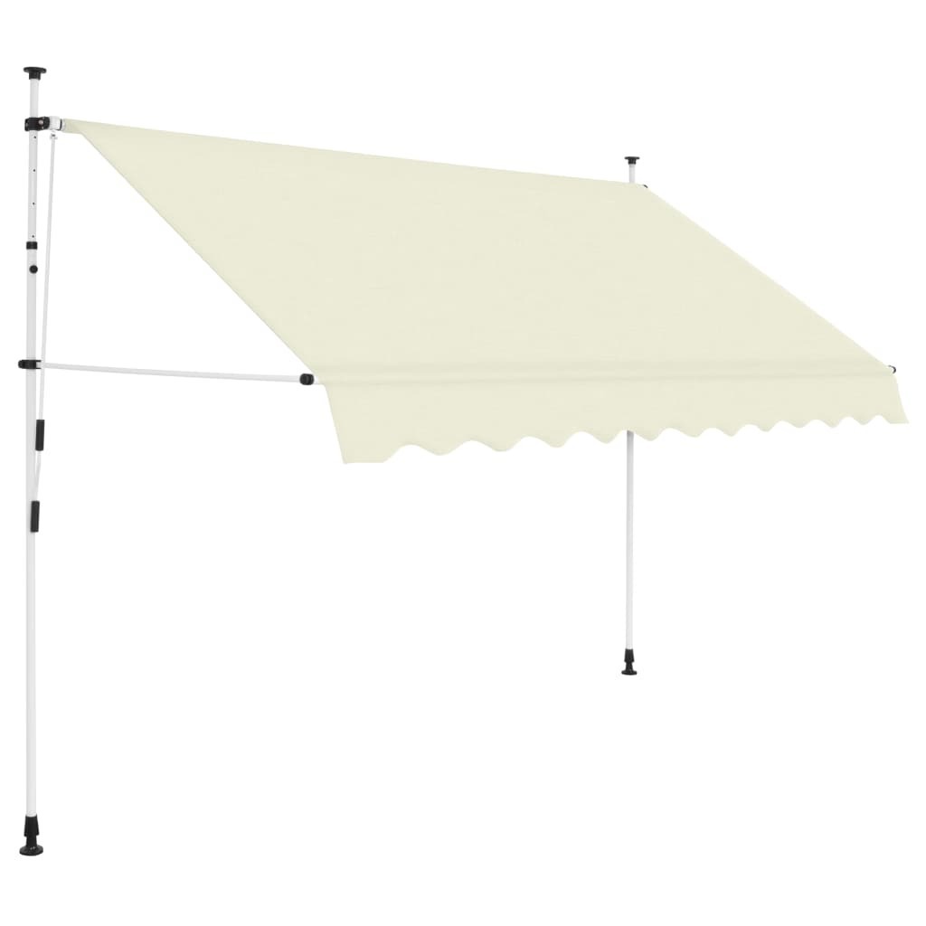 Manual Retractable Awning Stripes – Cream, 300 cm