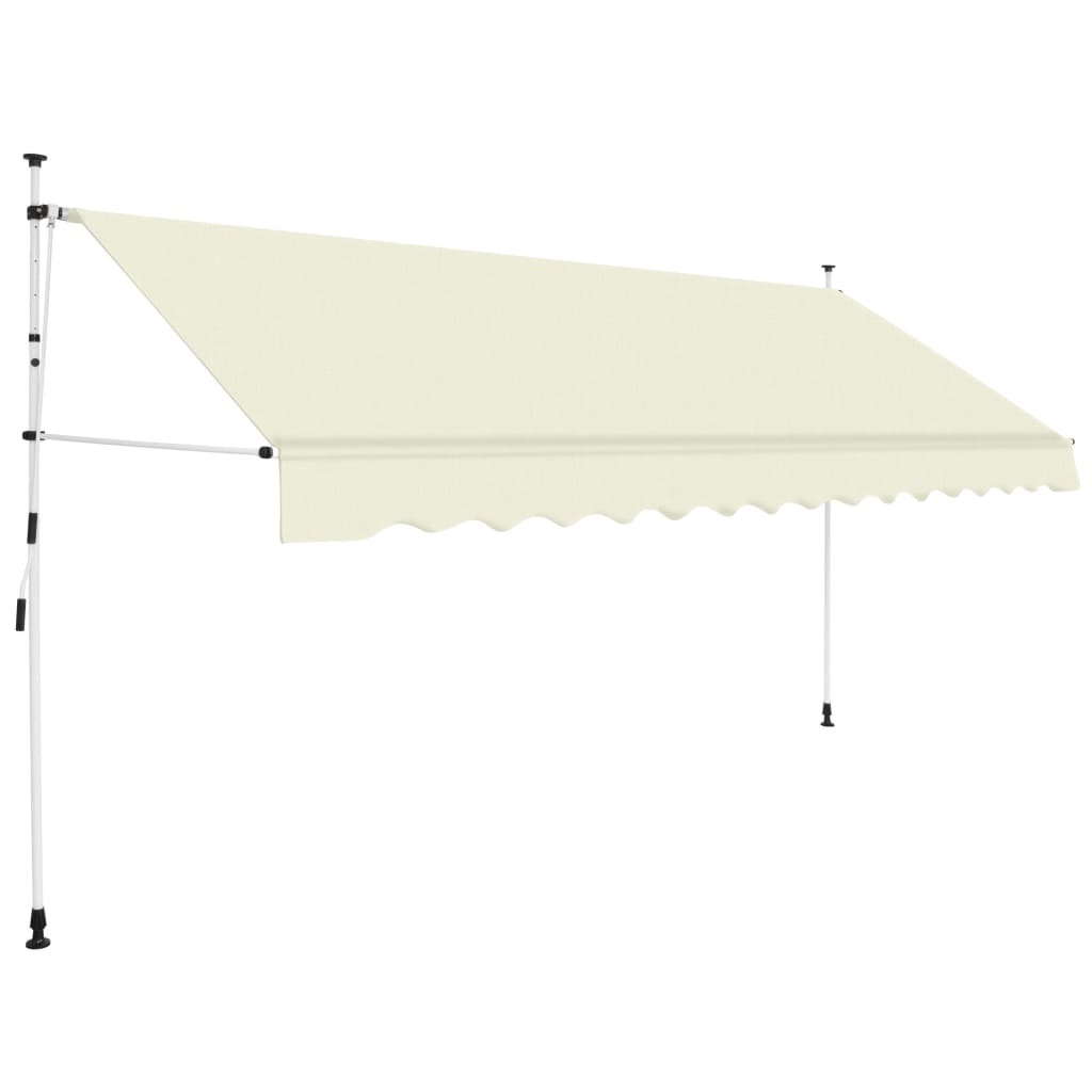 Manual Retractable Awning Stripes – Cream, 400 cm