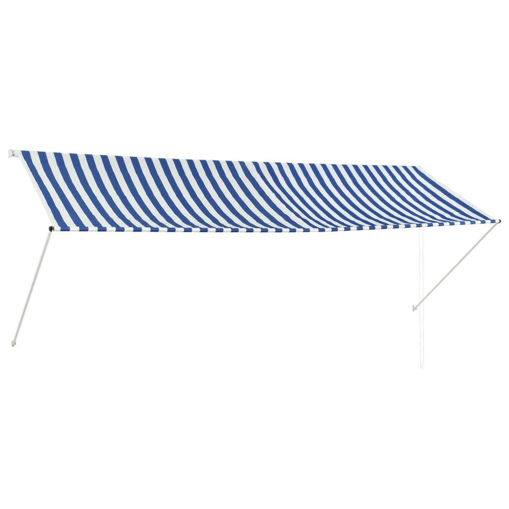 Retractable Awning – 350×150 cm, Blue and White