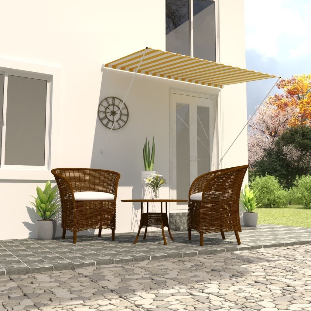 Retractable Awning – 200×150 cm, Yellow and White