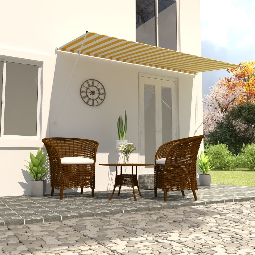 Retractable Awning – 400×150 cm, Yellow and White